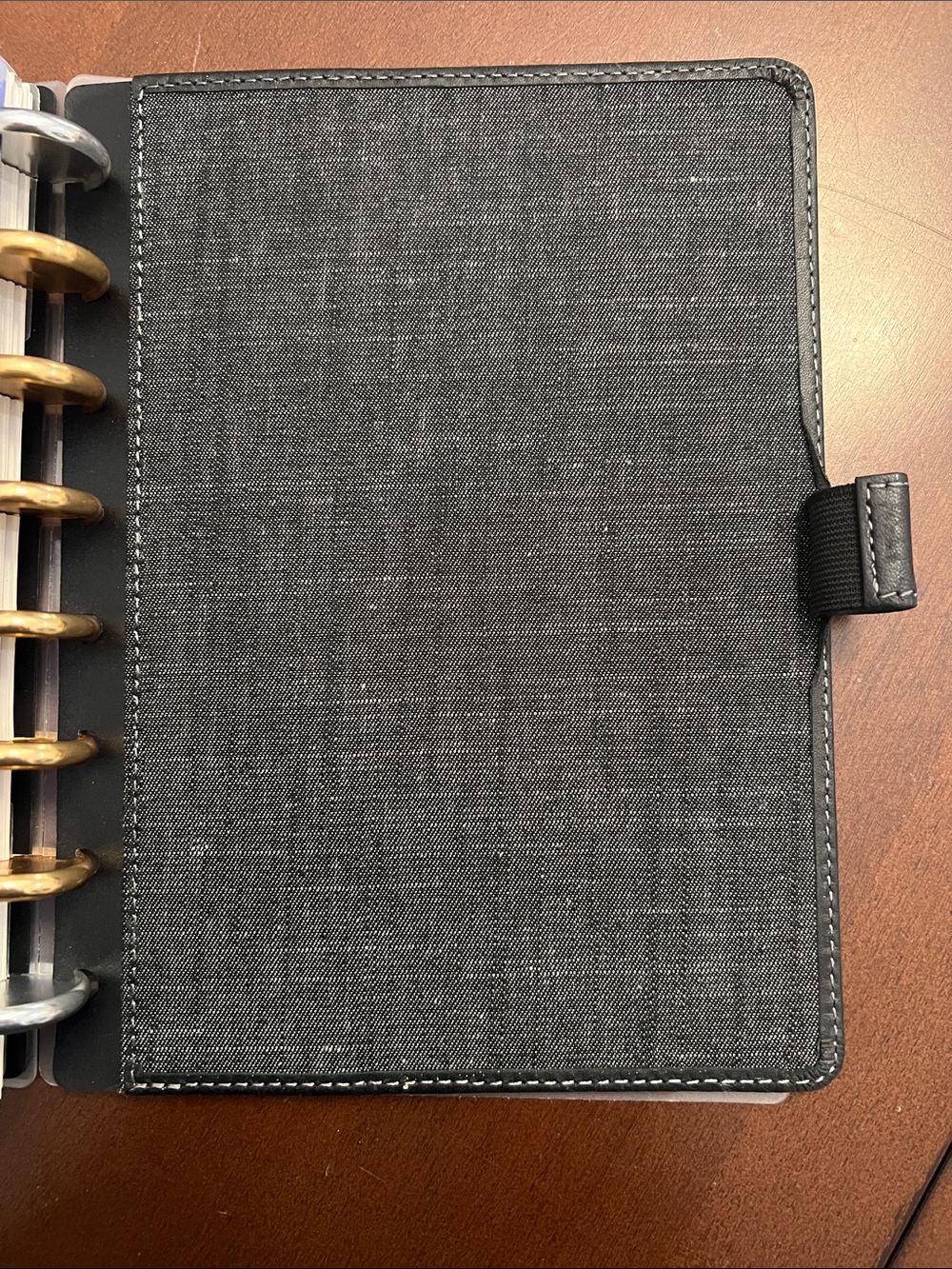 Levenger Black Leather Circa Fold-Over Notebook Junior Size. - Picture 8 of 8